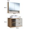 Gabinete de Banheiro 80cm Helena com Espelheira 02 Portas Mel/arenas e Cuba Branca - 4