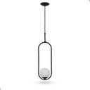 Ver imagem 4 de Luminária Pendente Pendulo Preto Fosco Globo Leitoso 778/1