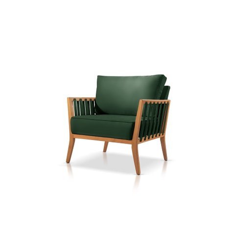 Poltrona Decorativa Sala Estar Safira Suede Verde 18 Mk