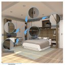 Ver imagem 5 de Quarto de Canto Casal com Guarda Roupas Cabeceira e Bancada Home Office Paris Luciane Móveis
