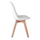 Ver imagem 5 de Kit 2 Cadeiras de Jantar Saarinen Leda Tulipa Base Wood Madeira Maciça com Estofado em Couro Branco