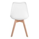 Ver imagem 3 de Kit 2 Cadeiras de Jantar Saarinen Leda Tulipa Base Wood Madeira Maciça com Estofado em Couro Branco