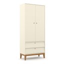 Ver imagem 2 de Jogo de Quarto Infantil Unique com Guarda Roupa 2 Portas e Cômoda 3 Gavetas Off White/eco Wood - Mat