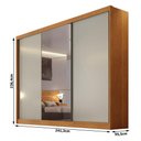 Ver imagem 2 de Guarda Roupa Casal Sonetto 3 Portas com Espelho 6 Gavetas Cinamomo Fendi - Novo Horizonte