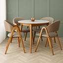 Ver imagem 2 de Kit 4 Cadeiras de Jantar em Madeira Maciça Tecido Linho:cinza