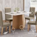 Ver imagem 5 de Mesa para Sala de Jantar 120cm x 90cm Isa Amarelo/Mel/Off White