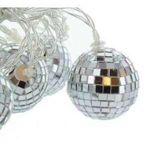Cordão de Luz de Globinho Espelhado Luminária Fio de Luz 10 LEDs