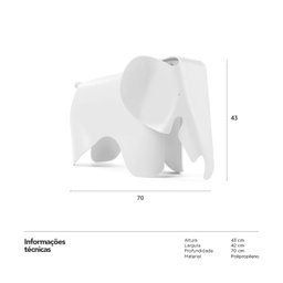 Banco Elefante Eames - Branco - 6