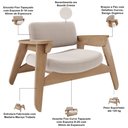 Ver imagem 4 de Kit 2 Poltronas Decorativa para Sala Living Concept L02 Nature Bouclê Creme - Lyam Decor