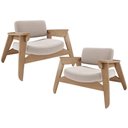Ver imagem 1 de Kit 2 Poltronas Decorativa para Sala Living Concept L02 Nature Bouclê Creme - Lyam Decor