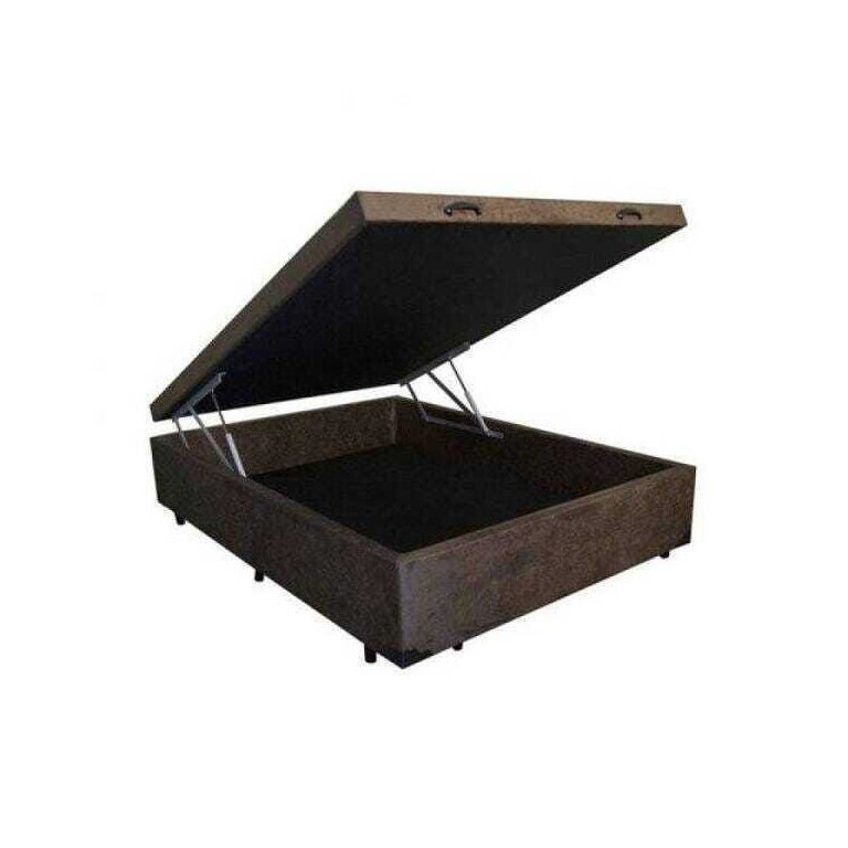 Base Box Baú Casal Suede 43x138x188cm