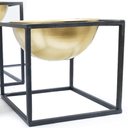 Ver imagem 2 de Kit Vaso Dourado Em Metal com Suporte 3 Peças - Mart 09407