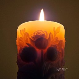 Vela Decorativa Cilíndrica Jardim de Rosas Esculpidas 240g - 4