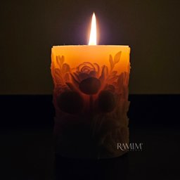 Vela Decorativa Cilíndrica Jardim de Rosas Esculpidas 240g - 2