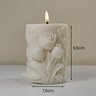 Vela Decorativa Cilíndrica Jardim de Rosas Esculpidas 240g - 3