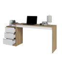 Ver imagem 3 de Conjunto para Escritório Home Office com Escrivaninha e Balcão Mel/Branco