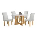 Ver imagem 2 de Conjunto Mesa Arizona 120cm com 4 Cadeiras Canela Tampo Redondo Plus com Vidro