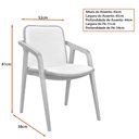 Ver imagem 3 de Cadeira para Mesa de Jantar Bia 47cm Madeira Maciça com Braço | Linho Off White - Sallar Home
