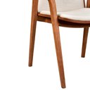 Ver imagem 4 de Cadeira para Mesa de Jantar Bia 47cm Madeira Maciça com Braço | Linho Off White - Sallar Home