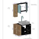 Ver imagem 4 de Gabinete Banheiro Ibiza 2 Portas Cuba e Armario Espelheira Fendi/carvalho