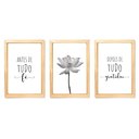 Ver imagem 2 de Kit 3 Quadros Decorativos - Fé e Gratidão Flor de Lótus:pinus