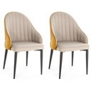 Ver imagem 1 de Kit 2 Cadeiras de Jantar Estofada Design La Martina - Bege