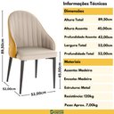 Ver imagem 3 de Kit 2 Cadeiras de Jantar Estofada Design La Martina - Bege