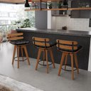 Ver mais imagens de Kit 04 Banquetas Giratória Costela Preto Base Madeira