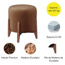 Ver imagem 4 de Kit 2 Puff Decorativo para Sala Redondo Luxo Viena Veludo Capuccino