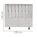 Ver imagem 3 de Cabeceira Estofada Kiara 195cm King Size para Cama Box Quarto Suede Cinza Claro - Ahazzo Móveis