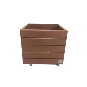 Vaso Madeira Rodinha Cachepot Alce Couch Marrom 40x40x40