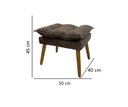 Ver imagem 4 de Puff Marrom Decorativo Estofado Retangular Com Pés Retrô