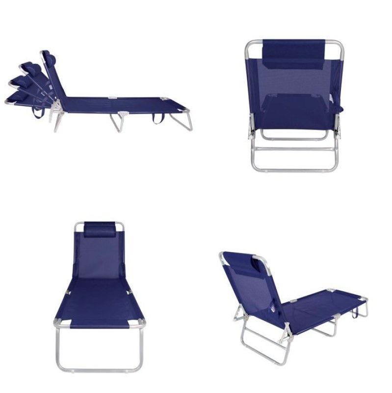 Cadeira Espreguiçadeira Alumínio Ajustável 4 Posições - Mor - Azul Escuro - 2