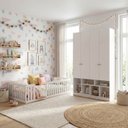 Ver imagem 2 de Quarto Montessoriano Cama Giulia e Guarda-Roupa Curió 4 Portas Casatema MadeiraOriginals Branco