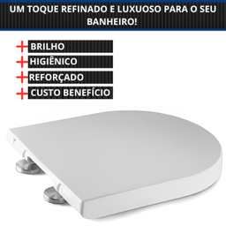 Tampa de Assento Sanitário Jacarta Fecha Suave e Click Soft Close para Vaso/bacia Eternit 1.6gpf 6.0 - 8