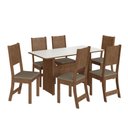 Ver imagem 2 de Conjunto Sala de Jantar Fidelitá Atenas 150cm com 6 Cadeiras Noce/off-white Assento Cacau