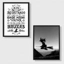 Ver imagem 1 de Kit 2 Quadros Decorativos Bruxas 24x18cm - com vidro:Madeira preta