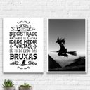 Ver imagem 2 de Kit 2 Quadros Decorativos Bruxas 24x18cm - com vidro:Madeira preta