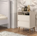 Ver imagem 2 de Mesa de Cabeceira Retrô Pés Palitos 2 Gavetas -lotus- Cm - Branco