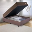 Ver imagem 3 de Base Box Baú Casal 138x188 Suede Marrom com Colchão Relax Adorabile Molas Ensacadas