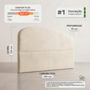 Ver imagem 4 de Cabeceira Cama Box King Colli 195cm Estofada Orgânica Moderna Suede Bege Claro - Desk Design