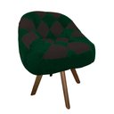 Ver imagem 2 de Poltrona Paloma Escritório Sala Giratória Madeira Suede Verde e Suede Marrom - Dominic Decor