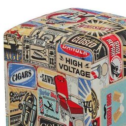 Puff Decorativo Dado Quadrado Decorativo Barbershop D30 - 3 Puff Decorativo Dado Quadrado Decorativo Barbershop D30 - 3