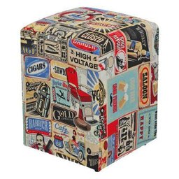 Puff Decorativo Dado Quadrado Decorativo Barbershop D30 - 1 Puff Decorativo Dado Quadrado Decorativo Barbershop D30 - 1