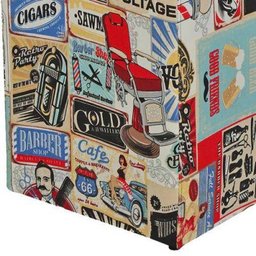 Puff Decorativo Dado Quadrado Decorativo Barbershop D30 - 2 Puff Decorativo Dado Quadrado Decorativo Barbershop D30 - 2