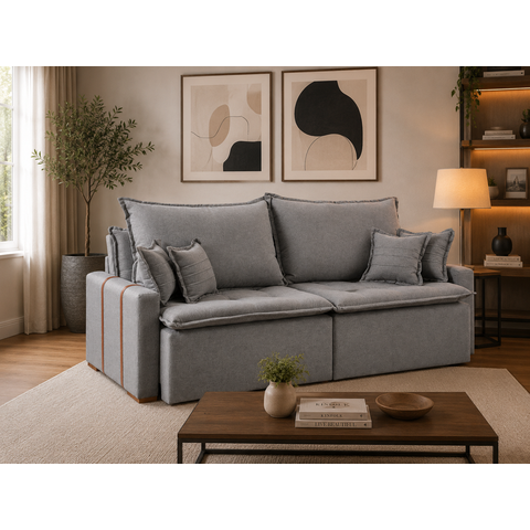 Sofa Orfeu 2.40 Nobly Veludo Cinza