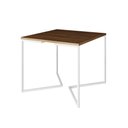 Ver imagem 1 de Mesa Jantar Industrial Quadrada Amêndoa 90cm Base V Ferro Branco
