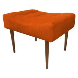 Kit 2 Puffs Decorativo Requinte Capitonê Suede Laranja - 2 Kit 2 Puffs Decorativo Requinte Capitonê Suede Laranja - 2