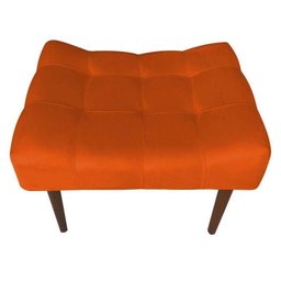 Kit 2 Puffs Decorativo Requinte Capitonê Suede Laranja - 5 Kit 2 Puffs Decorativo Requinte Capitonê Suede Laranja - 5