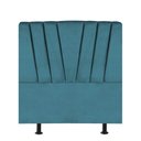 Ver imagem 2 de Cabeceira Estofada Bélgica 140CM Casal Suede Azul Turquesa - D A DECOR